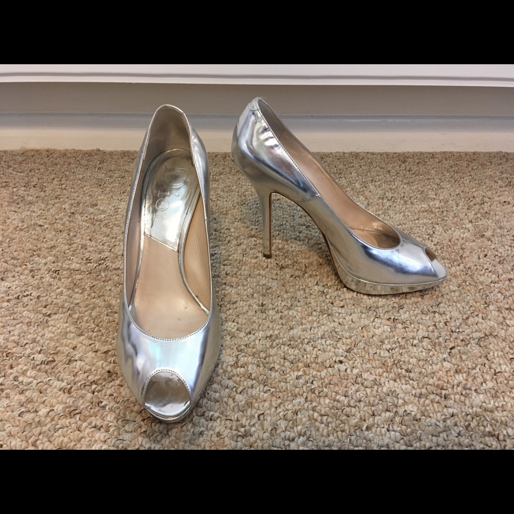 Dior silver heels size 38.5